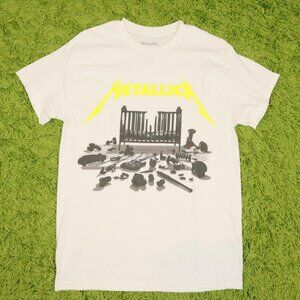 Metallica Band Graphic T-Shirt White Color  size Medium
